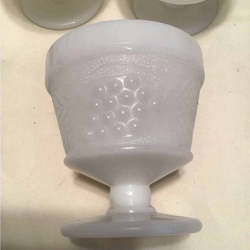 Vintage Milk Glass Compote Dish - White set of 8